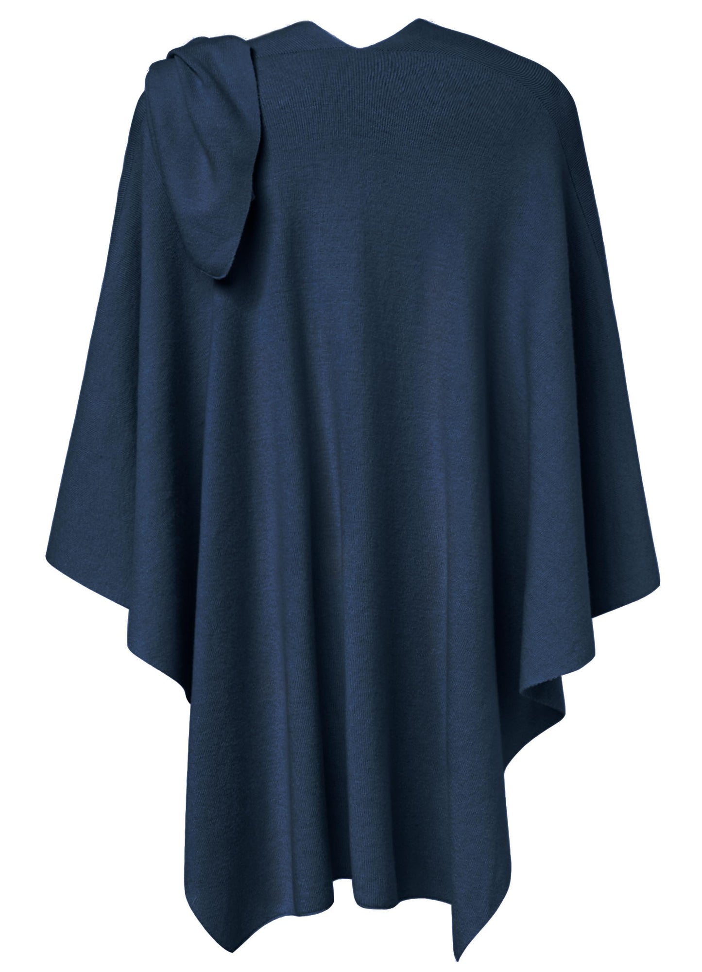 Schwarzer Poncho Pullover mit Überkreuz-Front - Eleganza