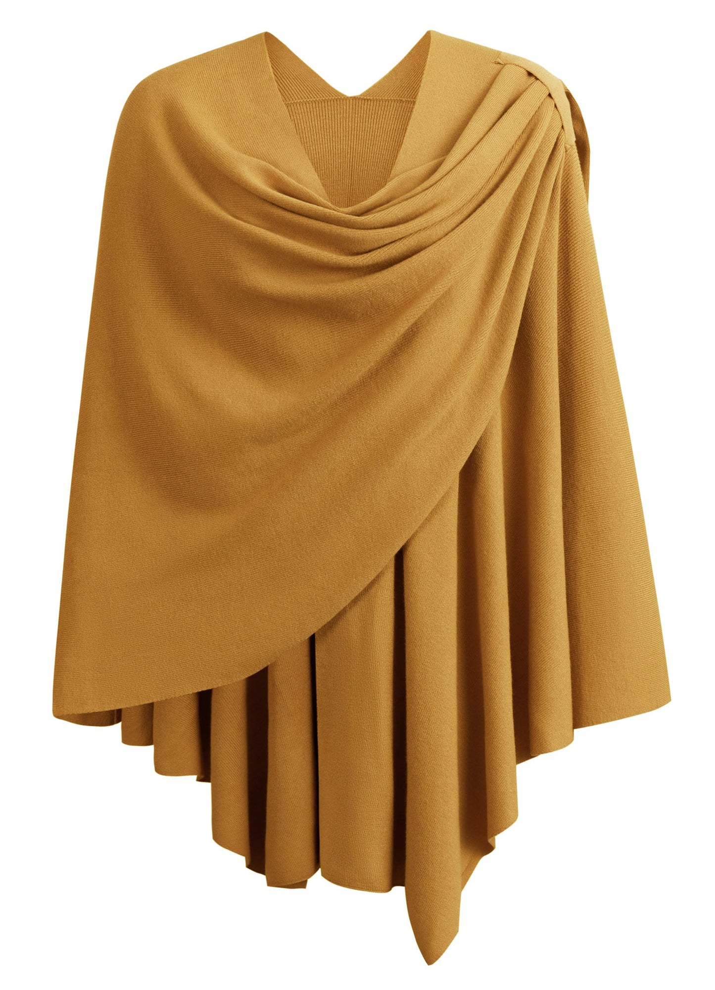 Schwarzer Poncho Pullover mit Überkreuz-Front - Eleganza