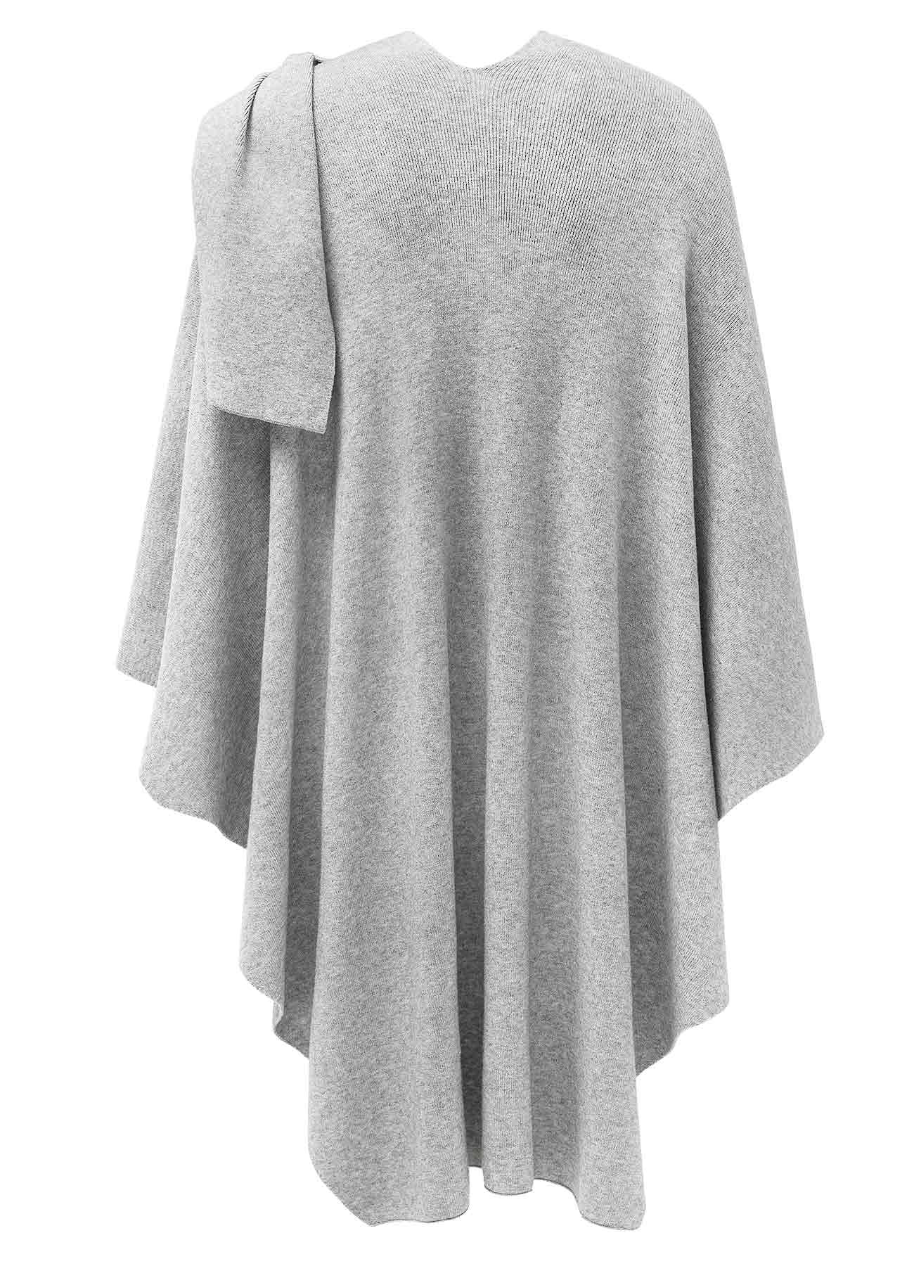 Schwarzer Poncho Pullover mit Überkreuz-Front - Eleganza