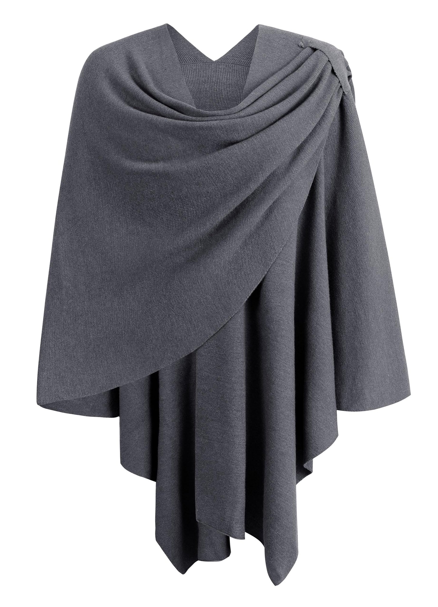 Schwarzer Poncho Pullover mit Überkreuz-Front - Eleganza