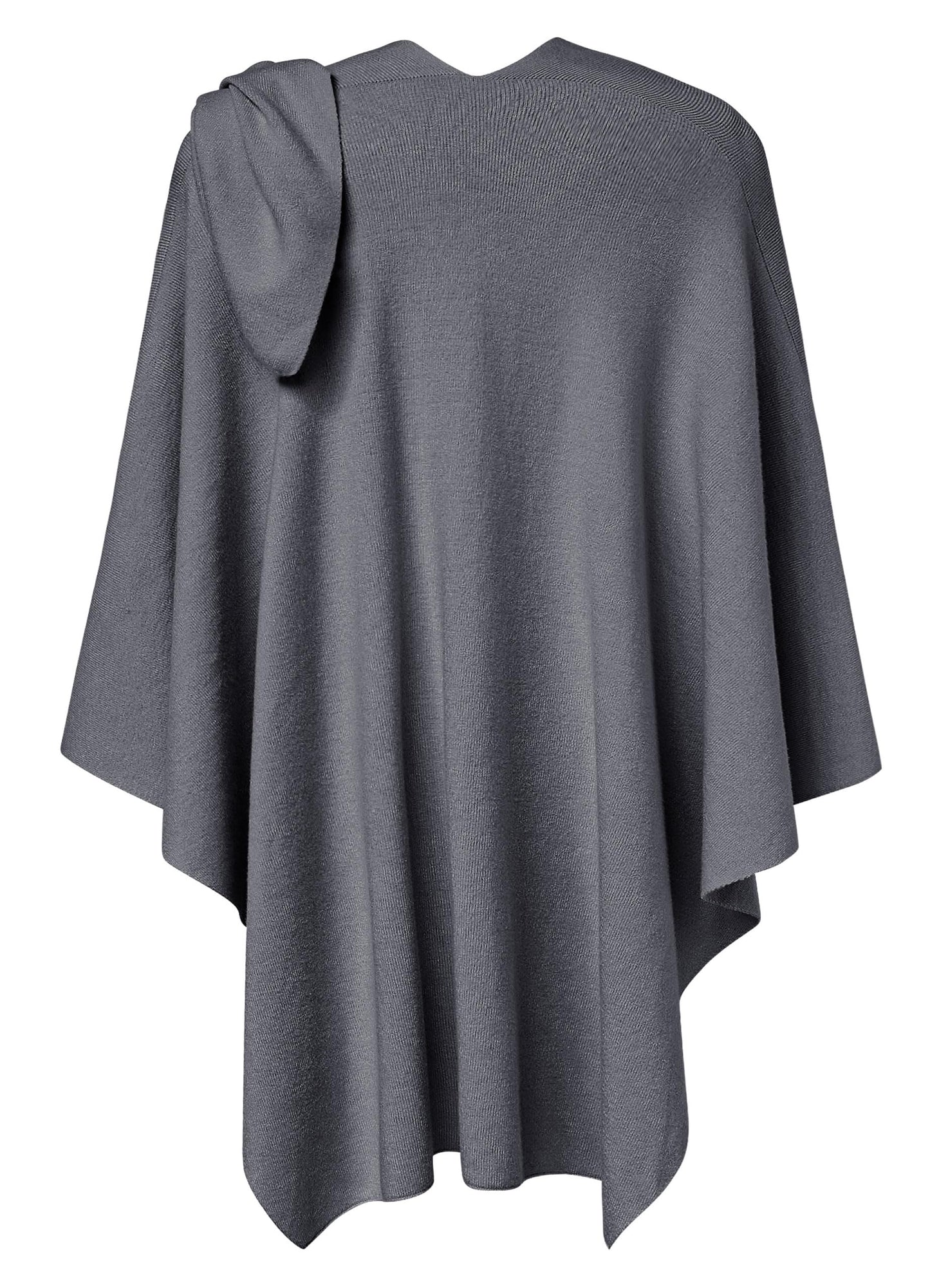 Schwarzer Poncho Pullover mit Überkreuz-Front - Eleganza