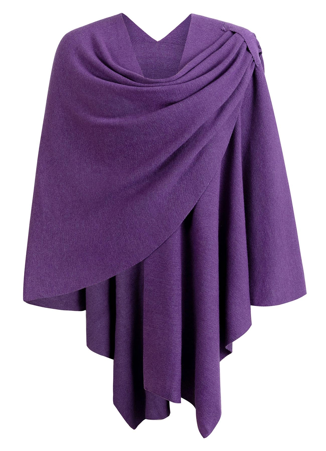 Schwarzer Poncho Pullover mit Überkreuz-Front - Eleganza