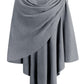 Schwarzer Poncho Pullover mit Überkreuz-Front - Eleganza