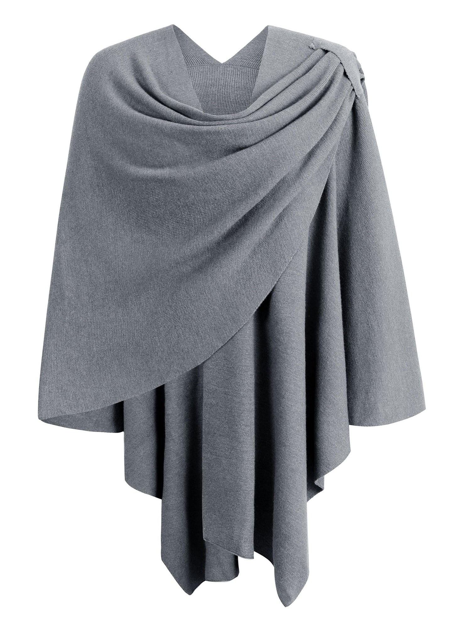 Schwarzer Poncho Pullover mit Überkreuz-Front - Eleganza