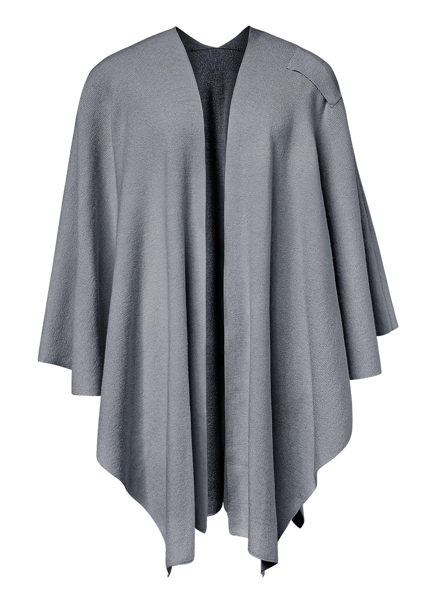 Schwarzer Poncho Pullover mit Überkreuz-Front - Eleganza