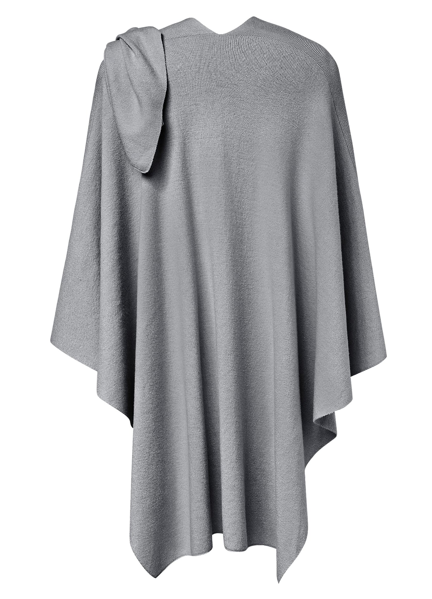 Schwarzer Poncho Pullover mit Überkreuz-Front - Eleganza