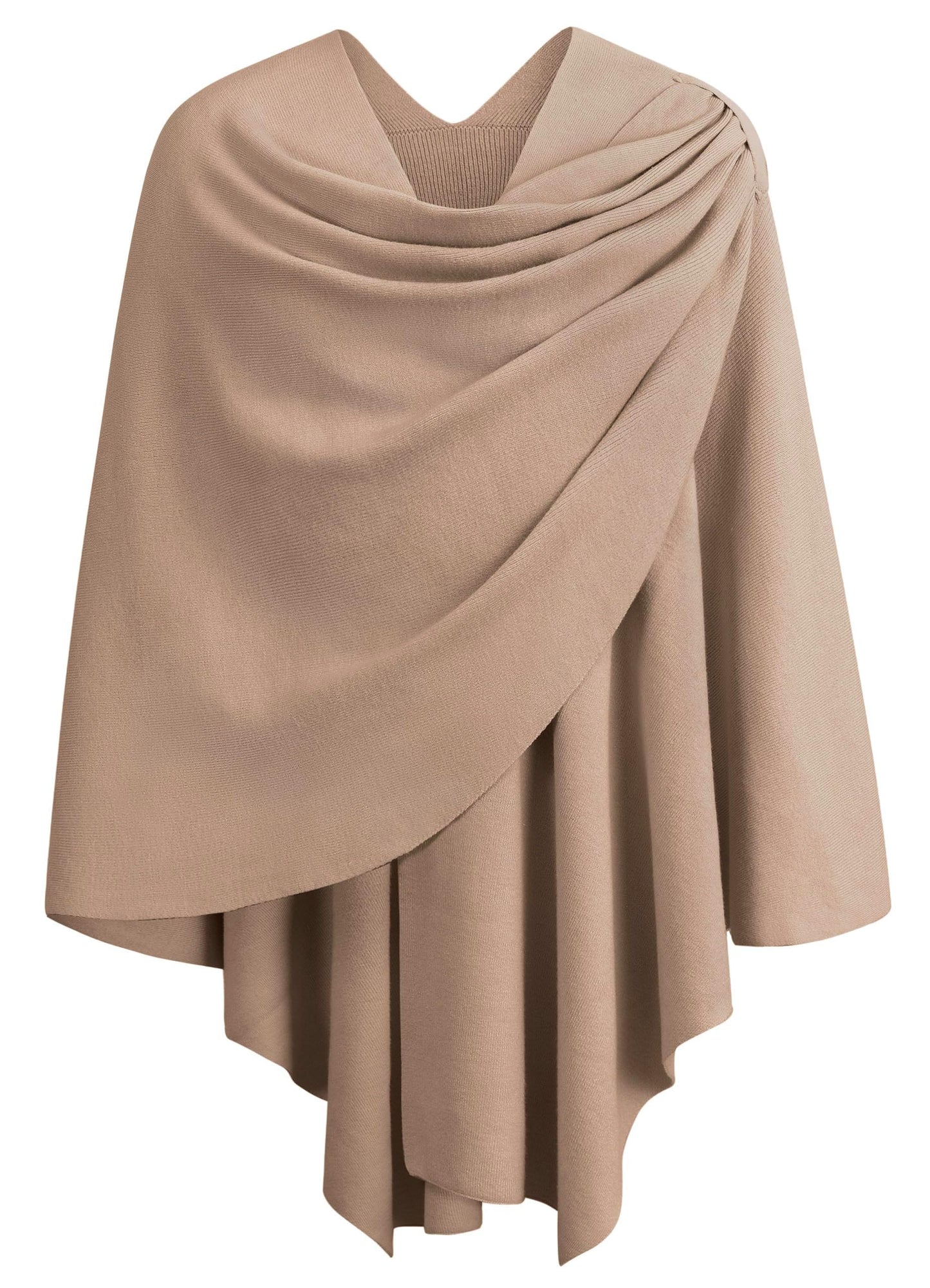 Schwarzer Poncho Pullover mit Überkreuz-Front - Eleganza