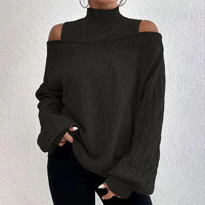 Eleganter Langarmpullover mit freien Schultern - Daniela