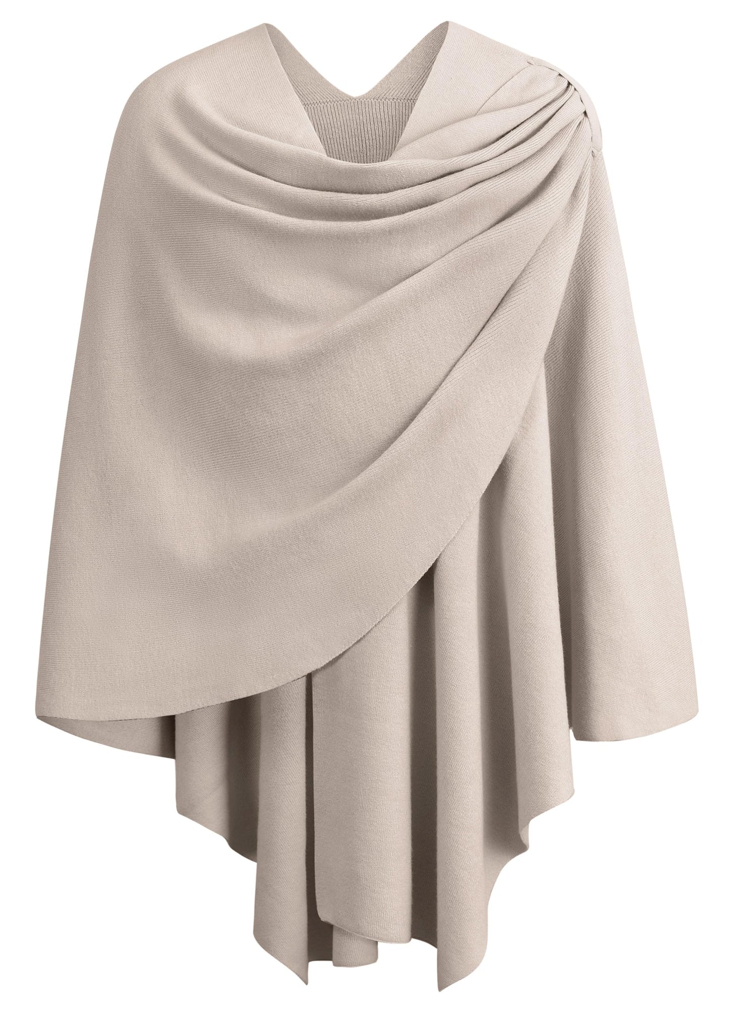 Schwarzer Poncho Pullover mit Überkreuz-Front - Eleganza