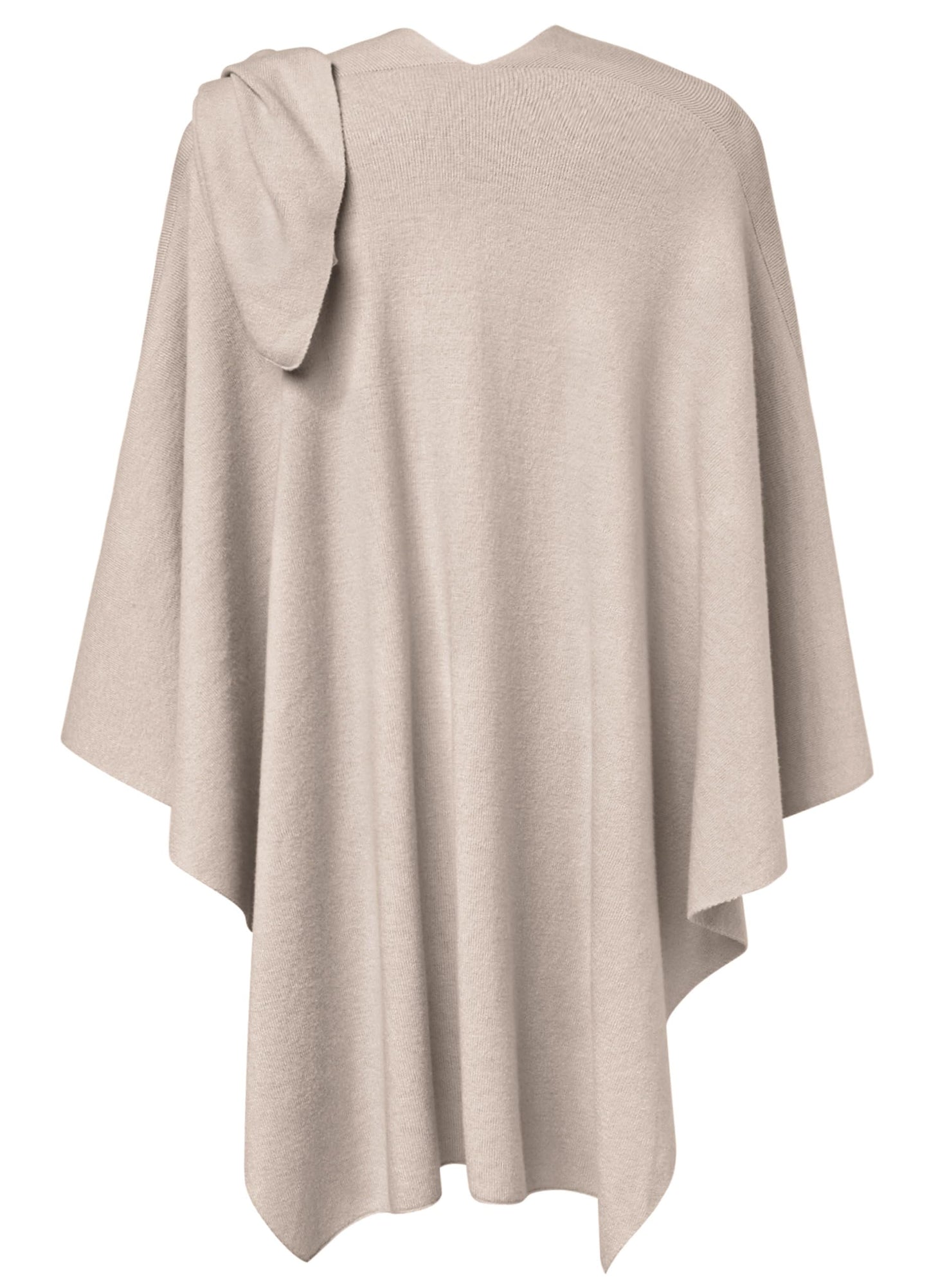 Schwarzer Poncho Pullover mit Überkreuz-Front - Eleganza