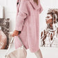 Graue Knopf-Kapuzenstrickjacke – Emma