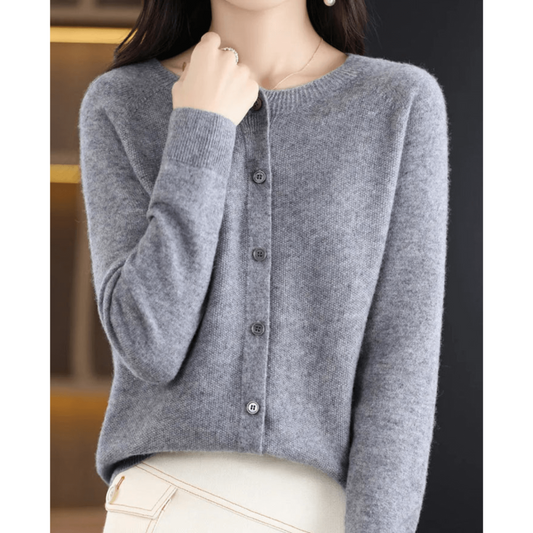 Damen Weicher Button Down Strickjacke | Warm