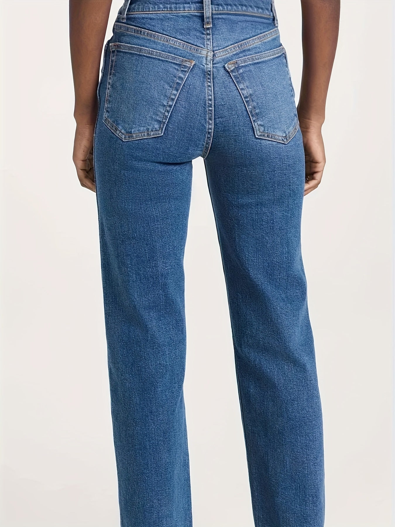 Mittelblaue Straight Jeans - Lena