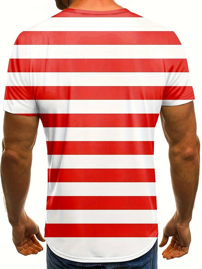 Isaac – kontrastgestreiftes t-shirt für männer