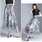Damen Langer Rock mit bedruckten Blumen