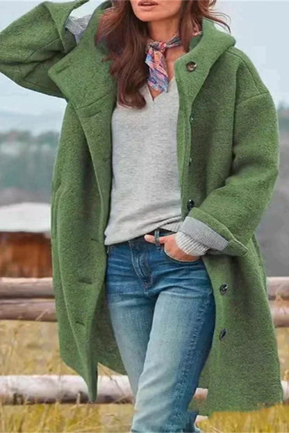 Langer weicher Wollmantel - Hannie