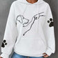 Warmer Damen-Kapunzenpulli | Mit Hunde-Drucken