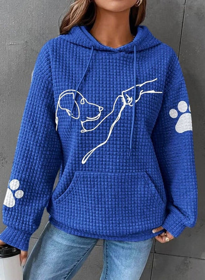 Warmer Damen-Kapunzenpulli | Mit Hunde-Drucken