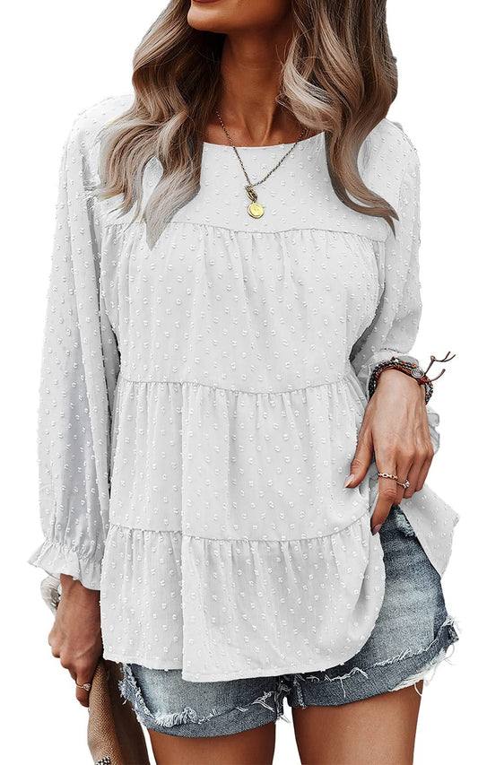 Verspielte Bluse im Boho-Stil mit Stickerei-Akzenten