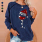 Weihnachts-Sweatshirt mit Weinglas-Print