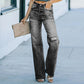 Lässige Jeans mit weitem Bein für Damen im Herbst