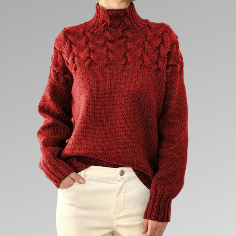 Elegante und wärme Farbe Rollkragenpullover - Sherry