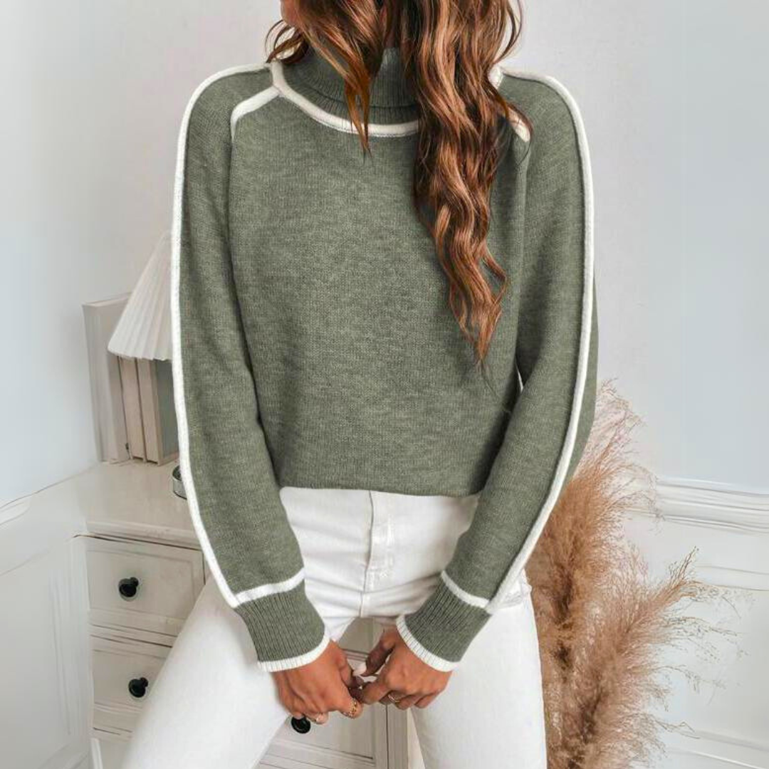Pullover mit Kontrastbesatz – Schicker Komfort mit moderner Eleganz
