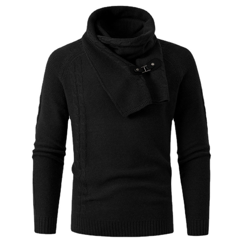 Maxwell Schlanker Rundhals Pullover mit Abnehmbarem Schal