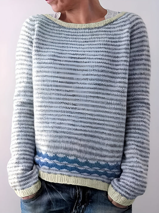 Pullover mit Streifenmuster für Damen