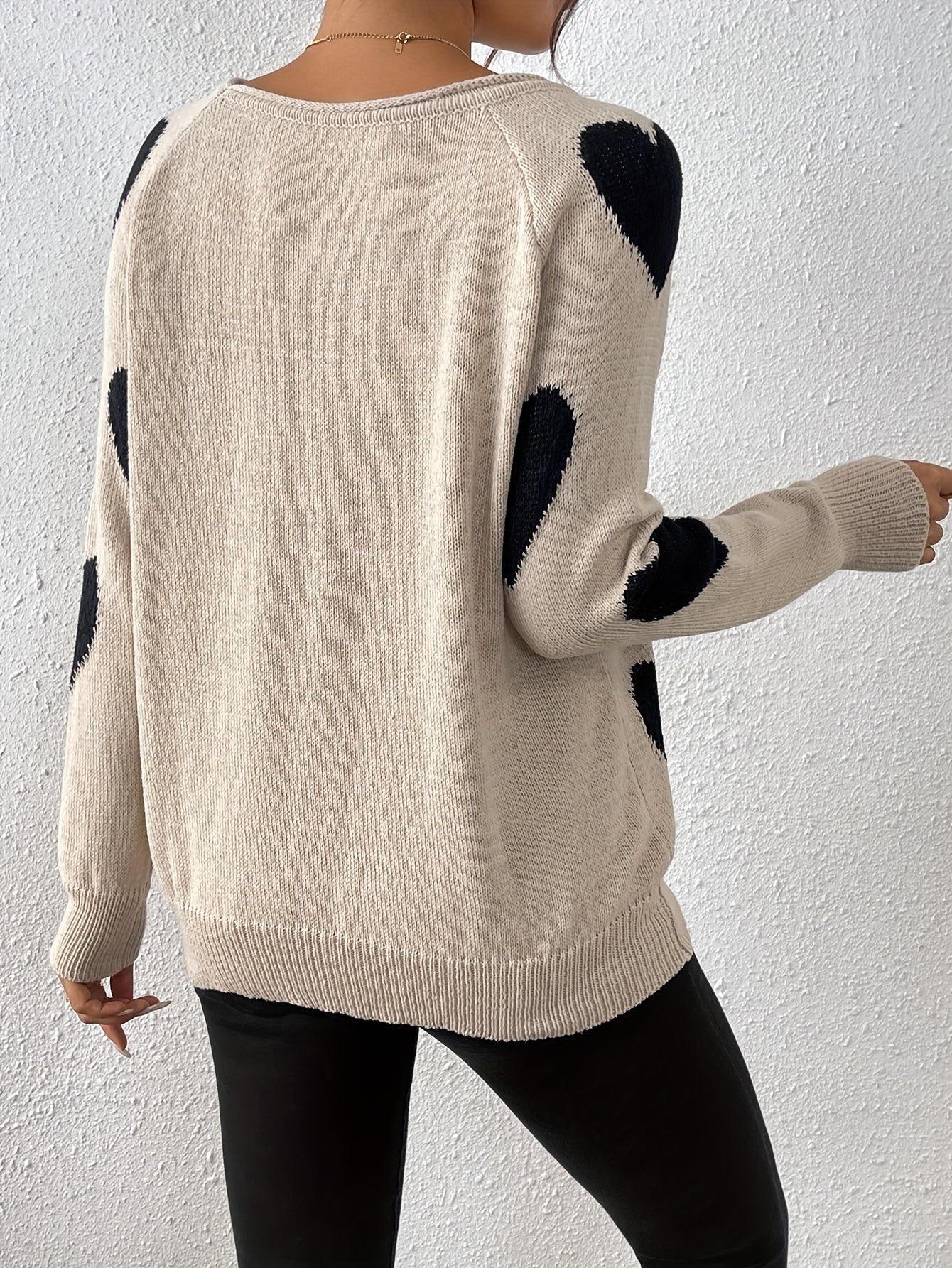 Pullover mit Herzmuster – Romantischer Stil mit gemütlicher Wärme