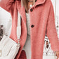 Graue Knopf-Kapuzenstrickjacke – Emma