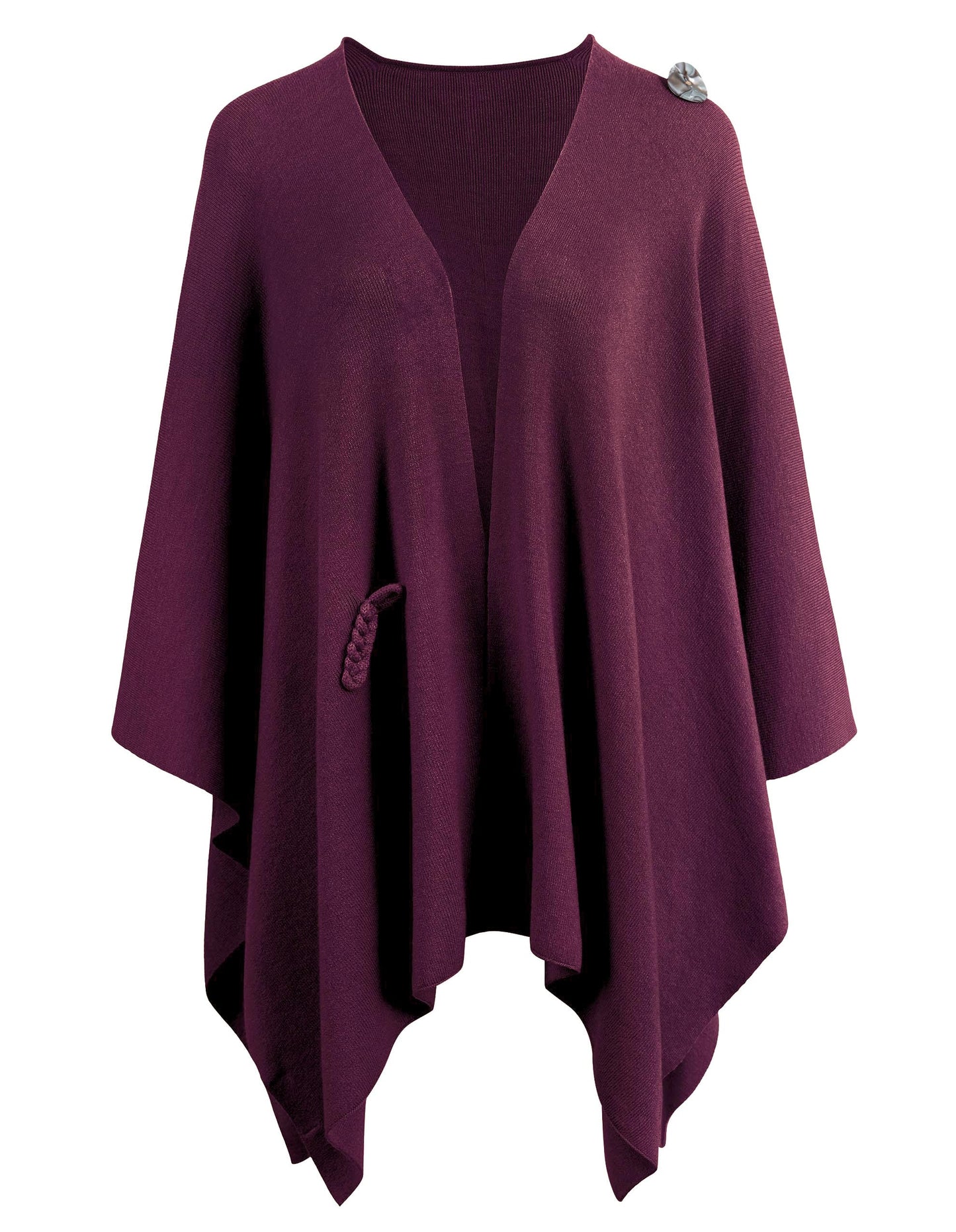 Schwarzer Poncho Pullover mit Überkreuz-Front - Eleganza