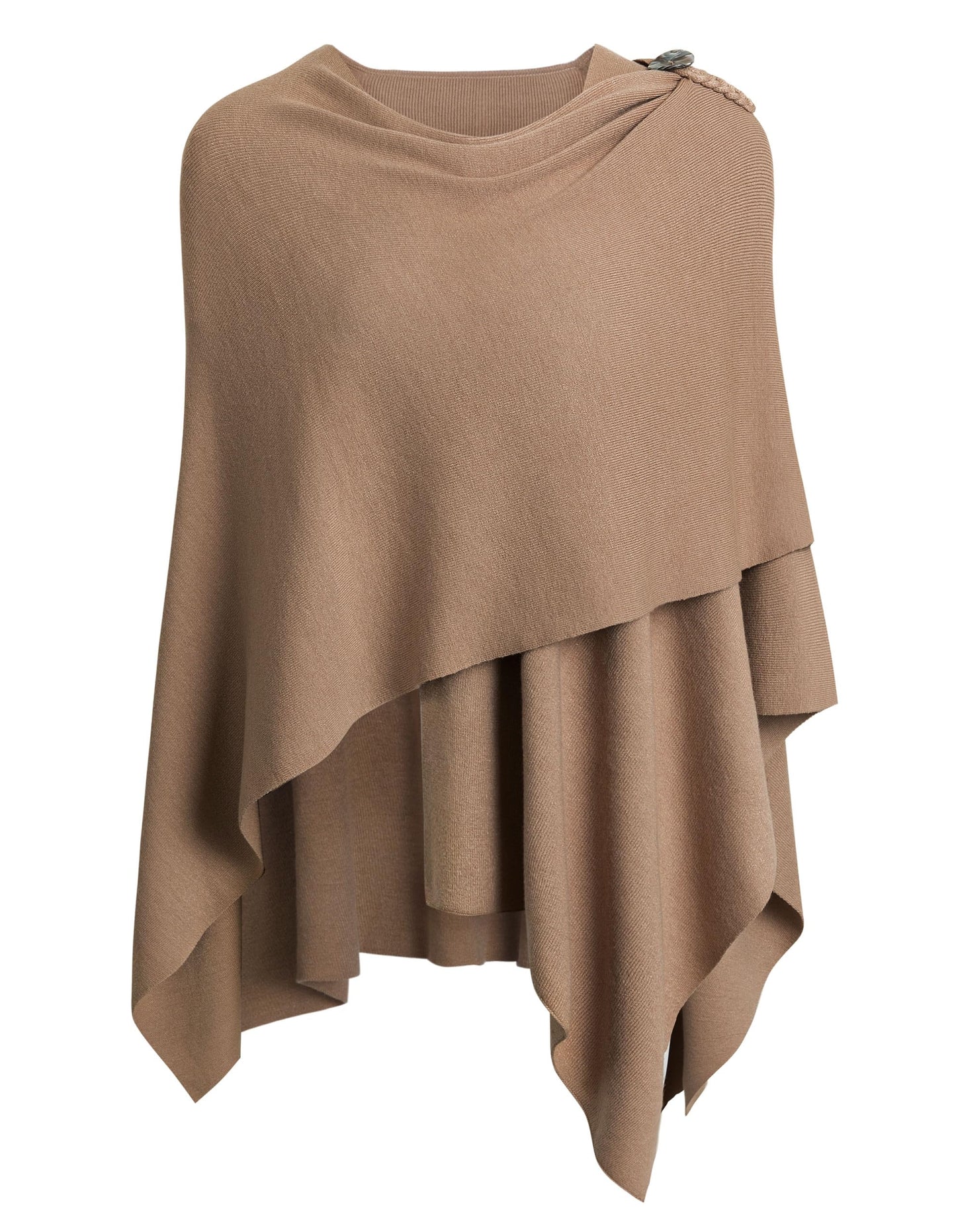 Schwarzer Poncho Pullover mit Überkreuz-Front - Eleganza