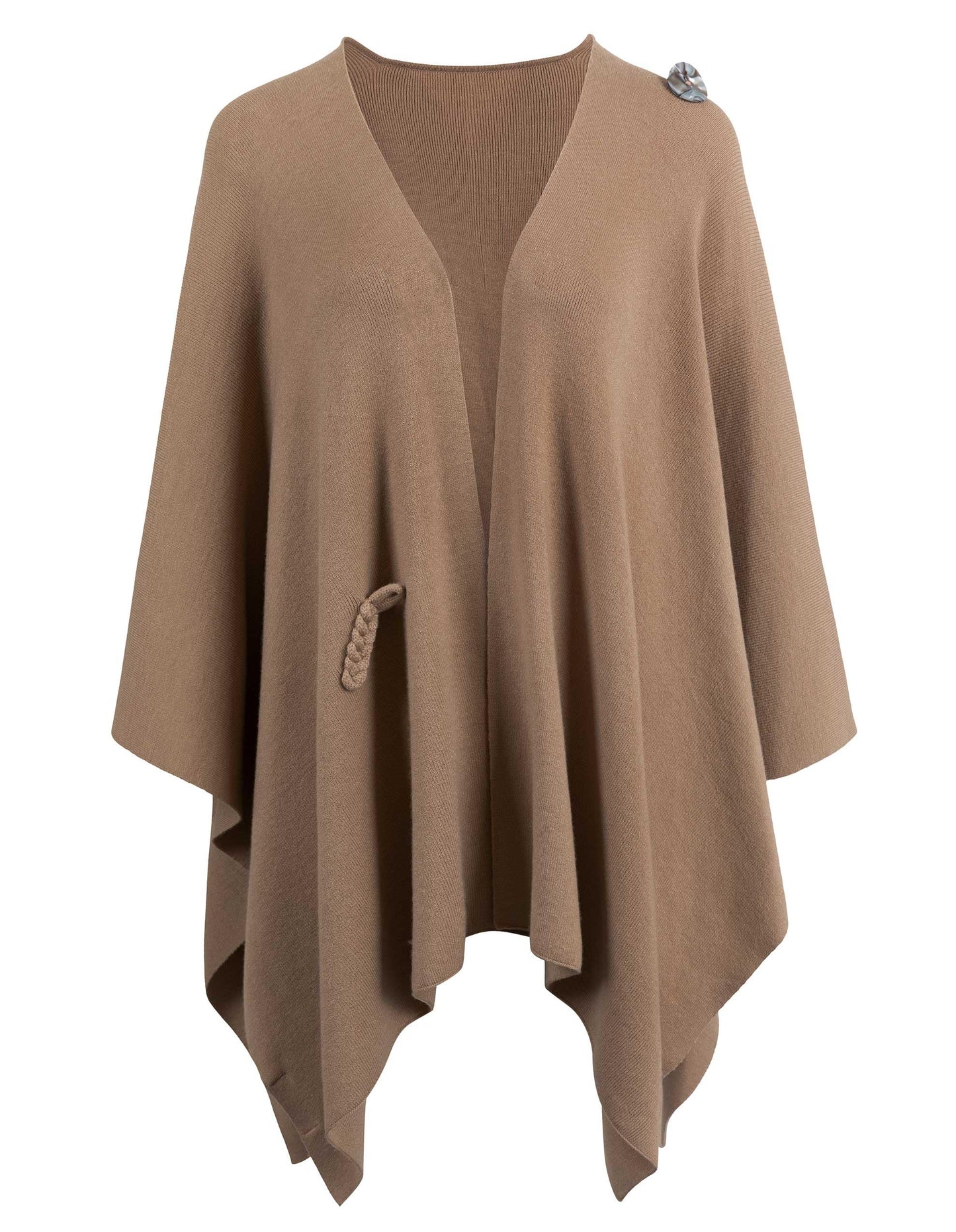 Schwarzer Poncho Pullover mit Überkreuz-Front - Eleganza