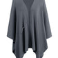 Schwarzer Poncho Pullover mit Überkreuz-Front - Eleganza