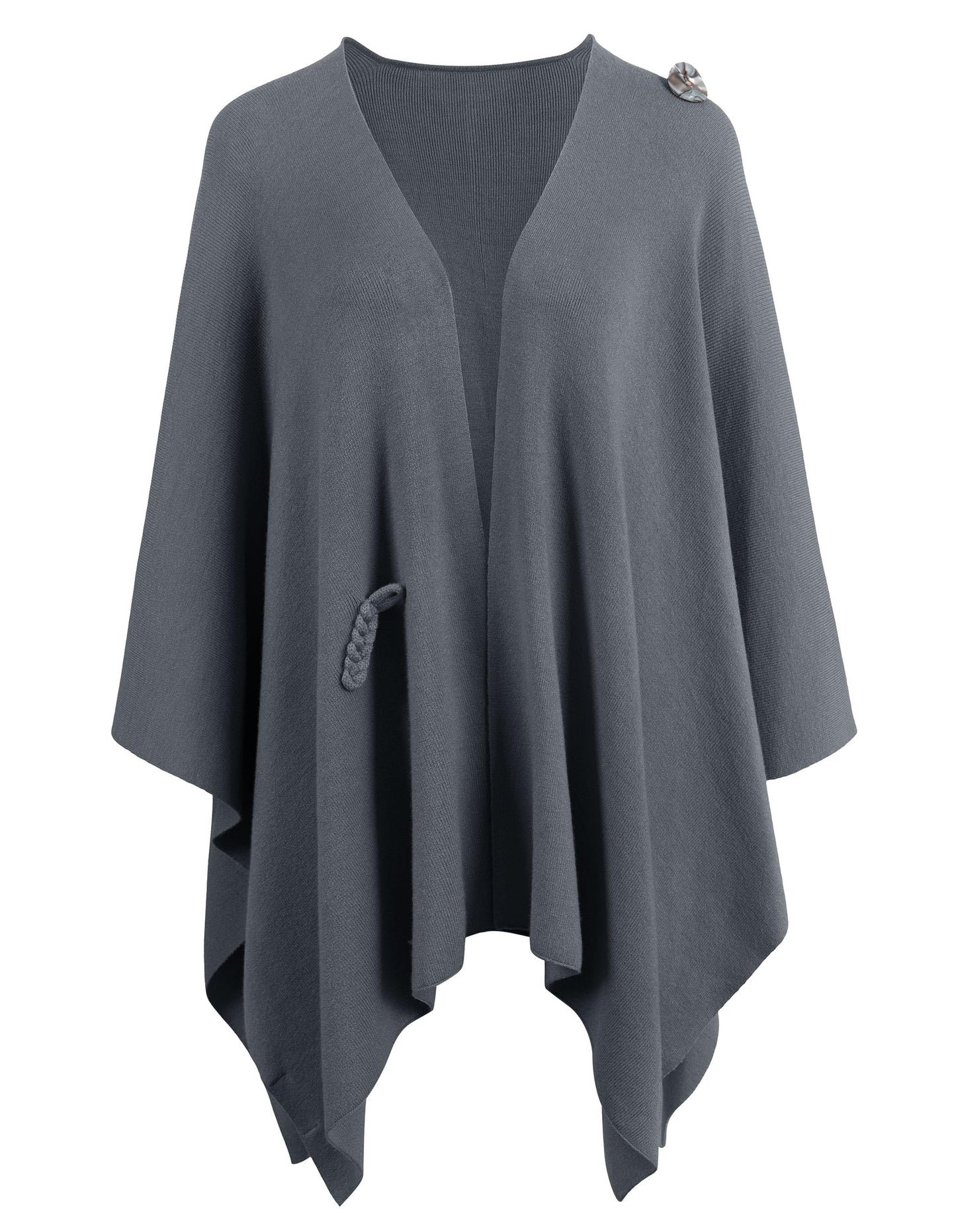 Schwarzer Poncho Pullover mit Überkreuz-Front - Eleganza