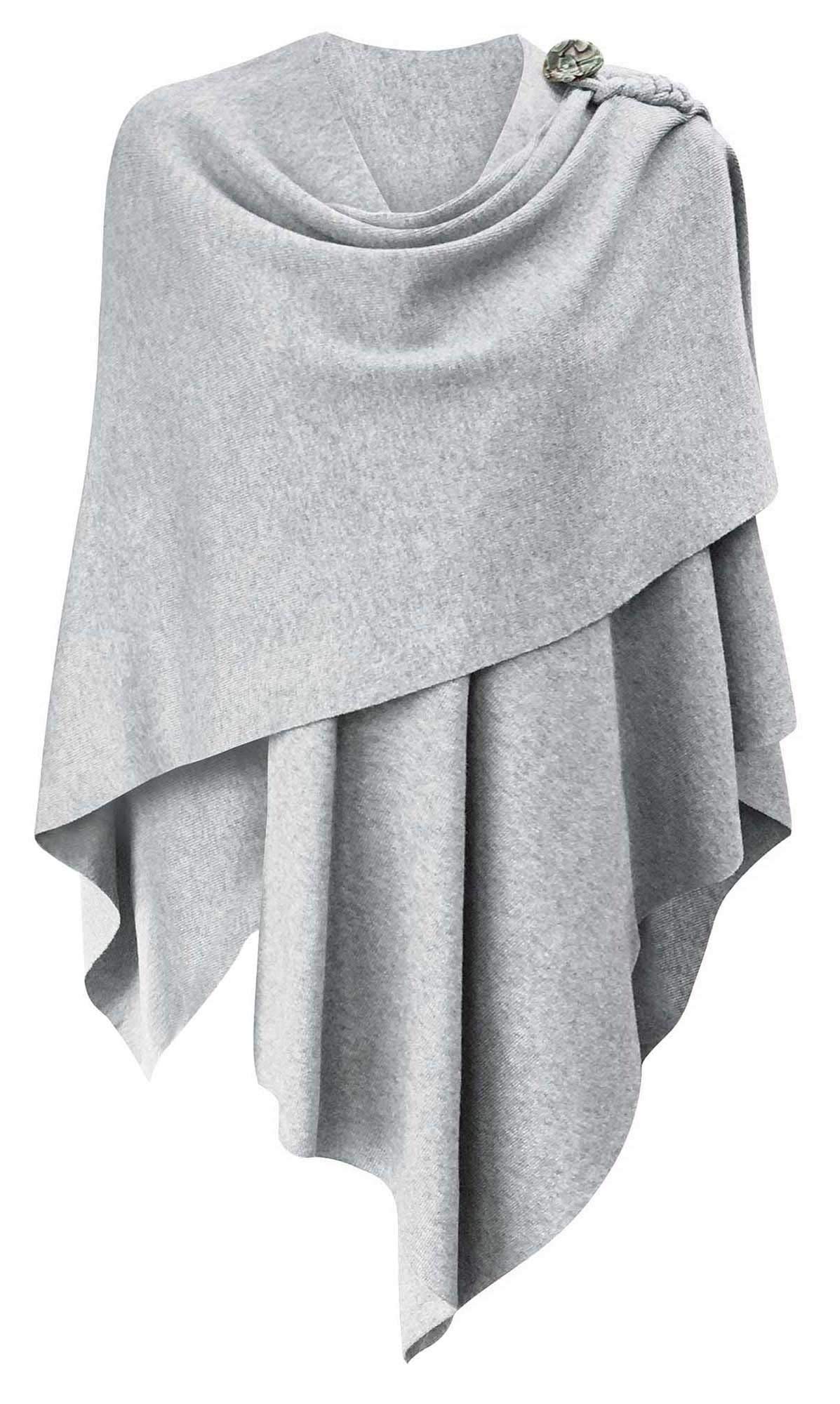 Schwarzer Poncho Pullover mit Überkreuz-Front - Eleganza