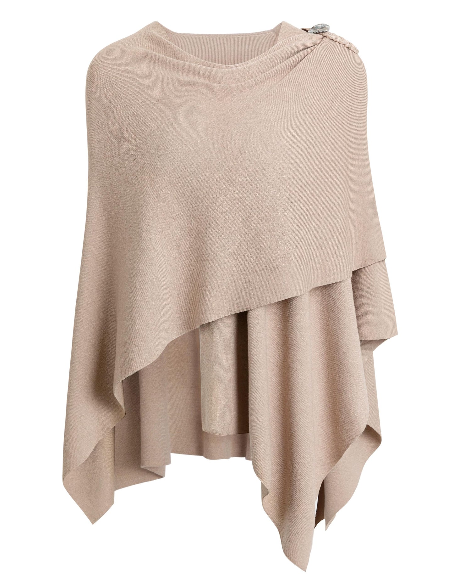 Schwarzer Poncho Pullover mit Überkreuz-Front - Eleganza