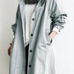 Damenmode Lässiger Trenchcoat - Langer Mantel mit Kapuze - Annemarie