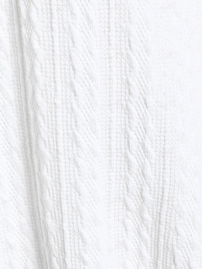 Eleza - Weißer Kunstpelz-Pullover