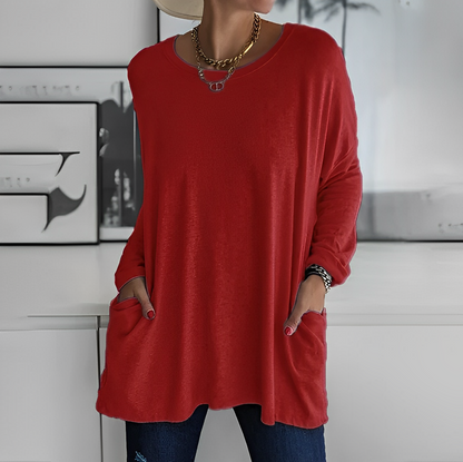 Bequemer Damen Pullover mit tiefen Taschen