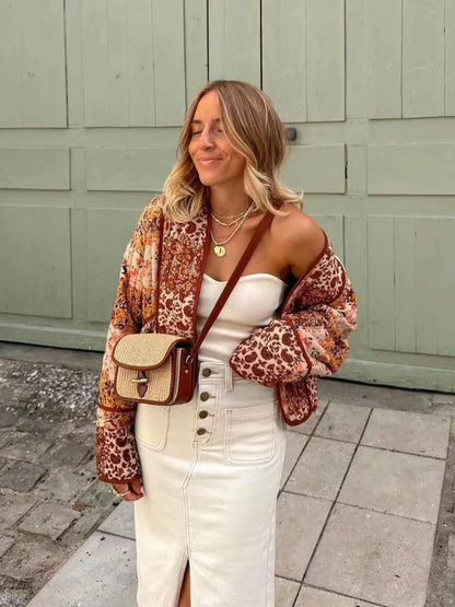 Catriona - Lässige geblümte Damenjacke