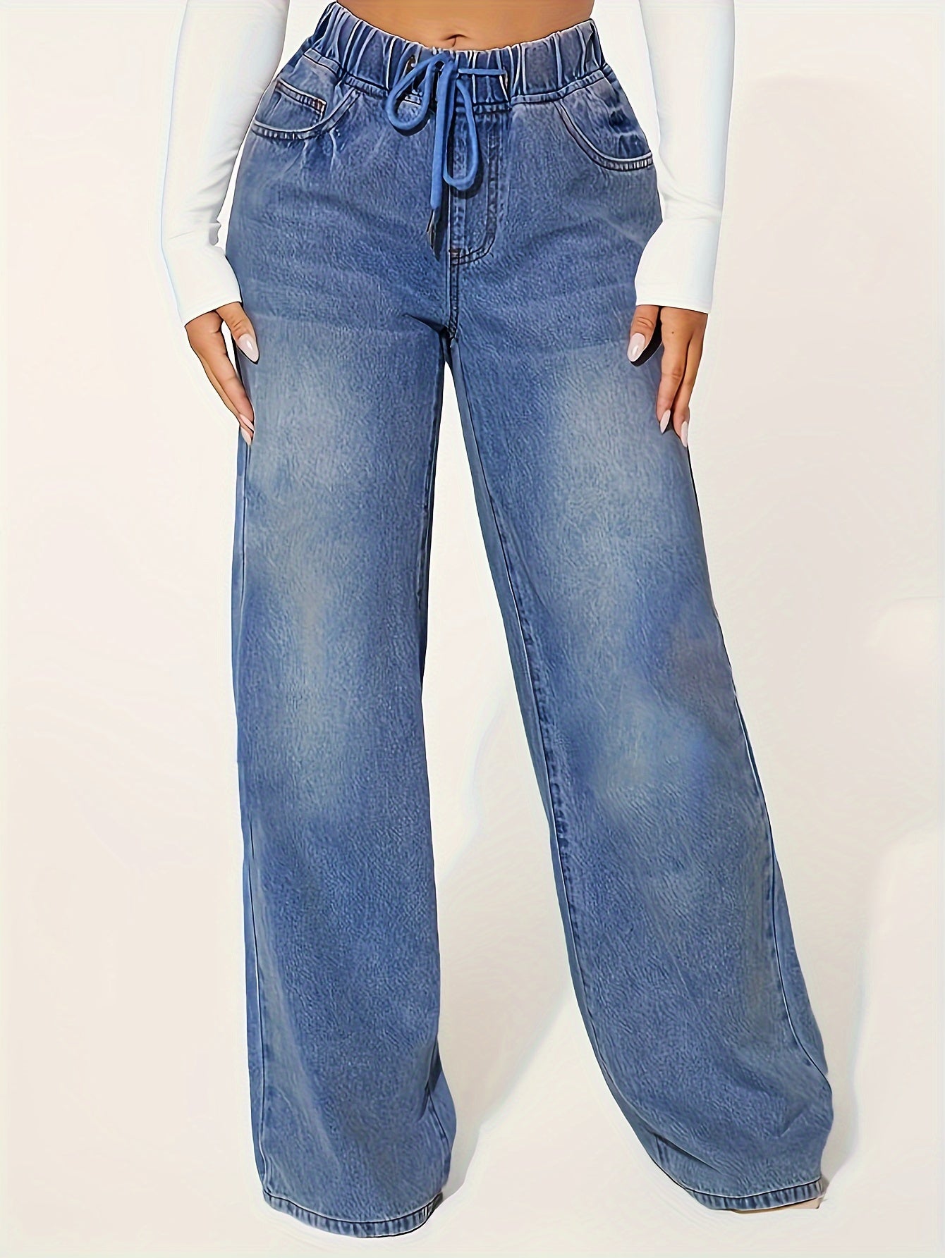 Blaue Palazzo-Jeans - Vanessa