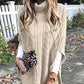 Khaki Cape-Pullover mit Hohem Kragen – Lea