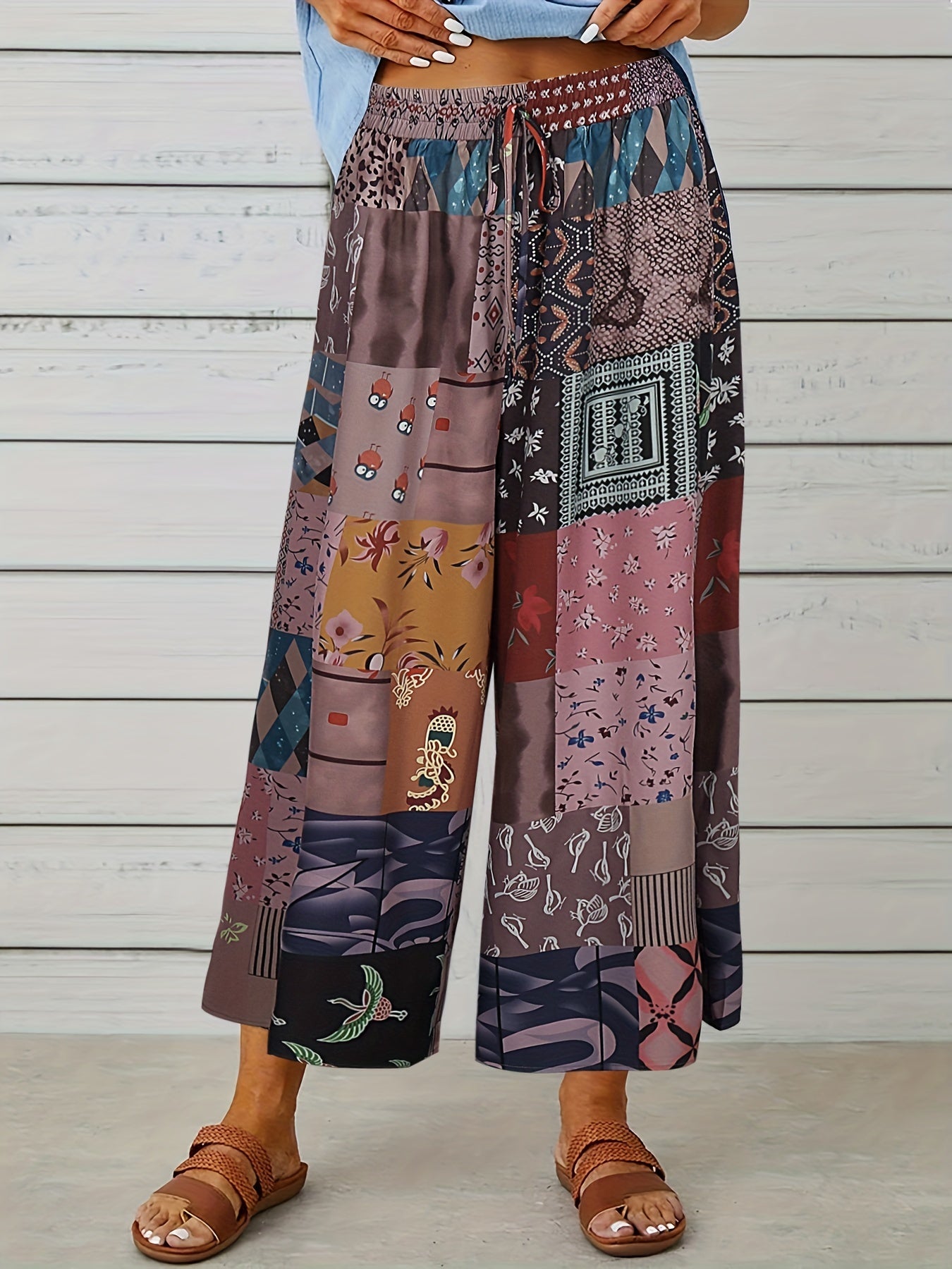 Gemusterte Patchwork Chinohose - Emma