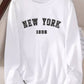 Ava – t-shirt mit rundhalsausschnitt und new york-print