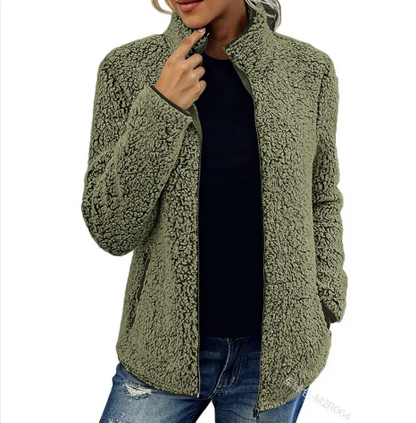 Mila – Warmer Fleece-Sweater mit Reißverschluss & Stehkragen