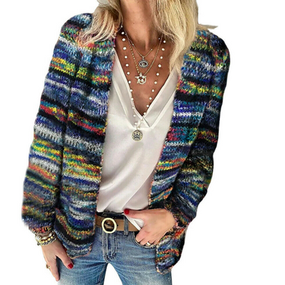 Modische Damen Strickjacke | Mehrfarbig