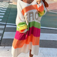 Peace Rainbow Pullover gestrickt