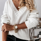 Jacquline - Lässiges, bequemes Top mit elegantem V-Ausschnitt